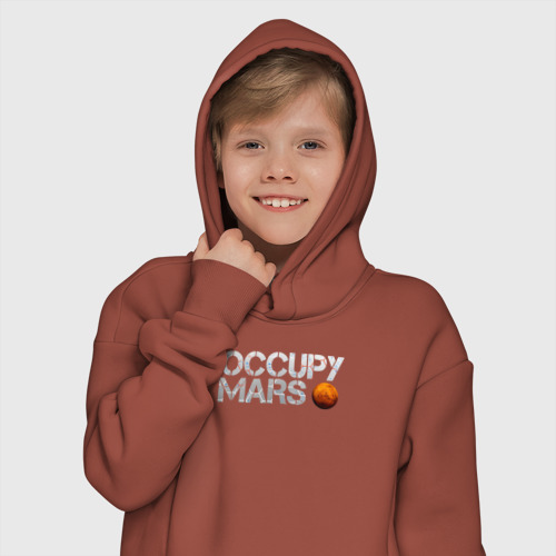 Детское худи Oversize хлопок Occupy mars, цвет кирпичный - фото 12