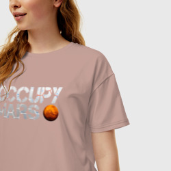 Женская футболка хлопок Oversize Occupy mars - фото 2