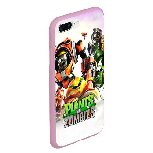 Чехол для iPhone 7Plus/8 Plus матовый Plants vs.Zombies, цвет розовый - фото 3