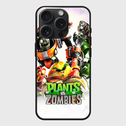 Чехол силиконовый для Apple iPhone 15 Pro матовый Plants vs.Zombies