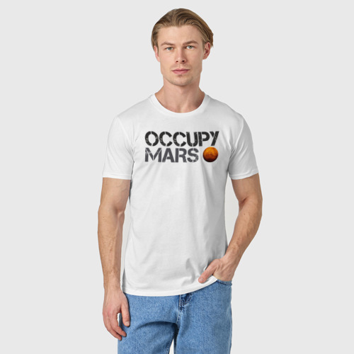 Мужская футболка хлопок Space X, цвет белый - фото 3
