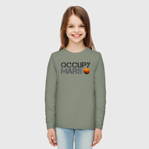 Детский лонгслив хлопок Space X, цвет авокадо - фото 5