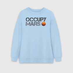 Женский свитшот oversize без начеса хлопок Space X