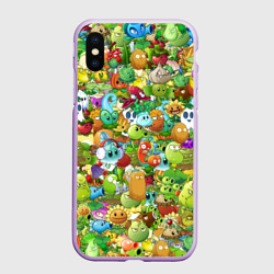 Чехол для iPhone XS Max матовый Plants vs zombies