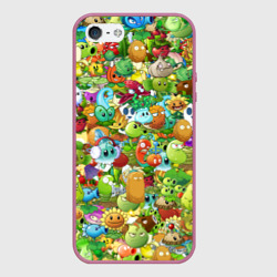 Чехол для iPhone 5/5S матовый Plants vs zombies
