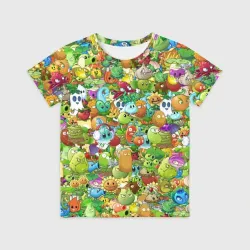 Детская футболка 3D Plants vs zombies