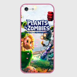 Чехол для iPhone 5/5S матовый Plants vs Zombies