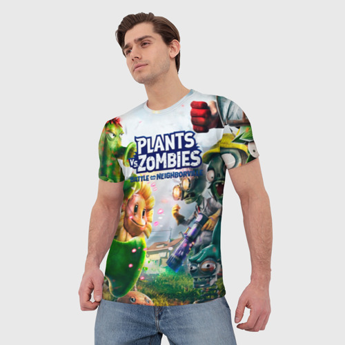 Мужская футболка 3D Plants vs Zombies, цвет 3D печать - фото 3