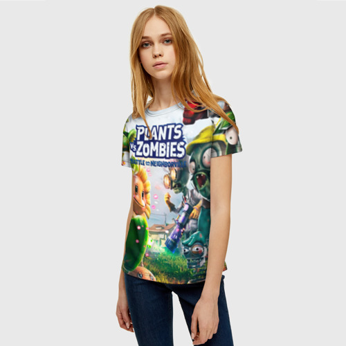 Женская футболка 3D Plants vs Zombies, цвет 3D печать - фото 3
