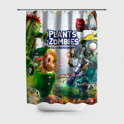 Штора 3D для ванной Plants vs Zombies