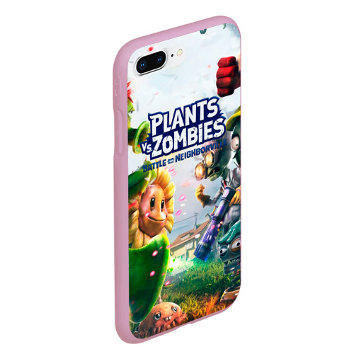 Чехол для iPhone 7Plus/8 Plus матовый Plants vs Zombies, цвет розовый - фото 3