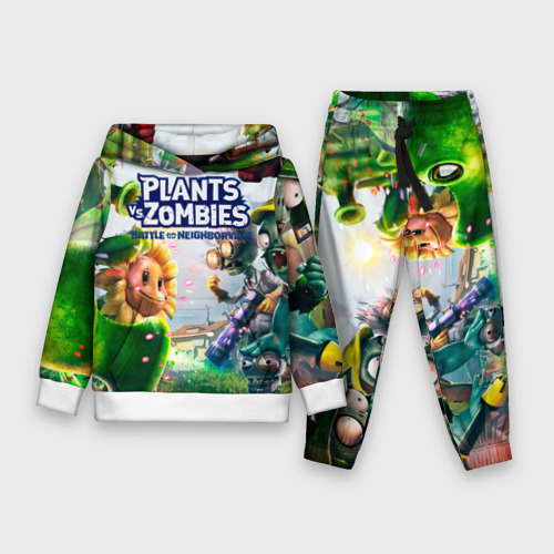 Детский костюм с толстовкой с принтом Plants vs Zombies, вид спереди №1