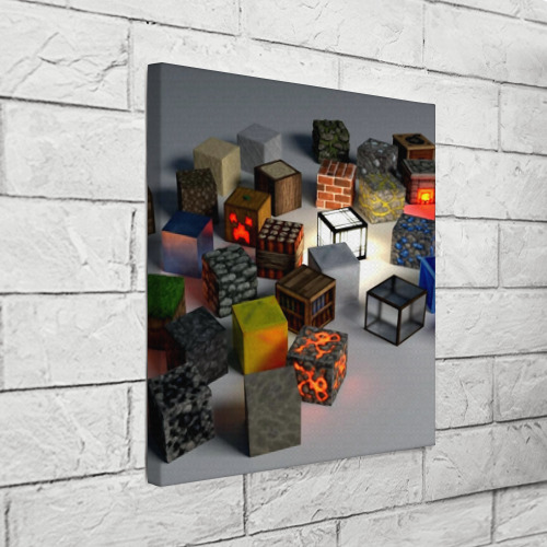 Холст квадратный MINECRAFT BLOX, цвет 3D печать - фото 3