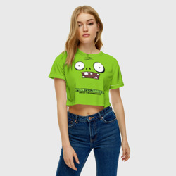 Женская футболка Crop-top 3D Plants vs Zombies Зомби - фото 2