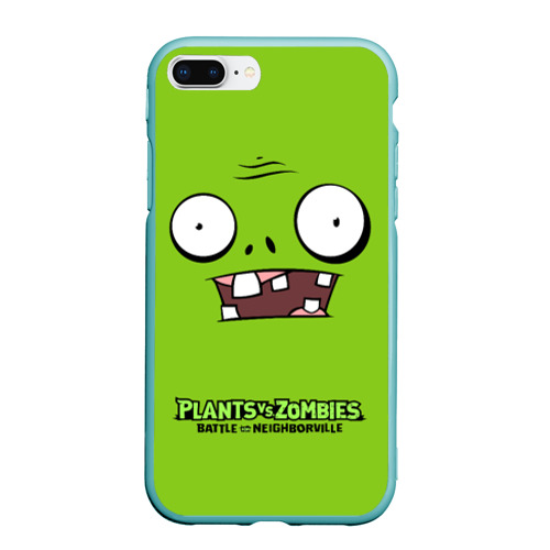 Чехол для iPhone 7Plus/8 Plus матовый Plants vs Zombies Зомби, цвет мятный