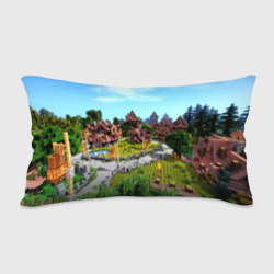 Подушка с принтом Minecraft world для любого человека, вид сзади №1. Цвет основы: белый