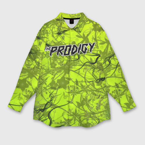 Мужская рубашка oversize 3D The Prodigy, цвет белый