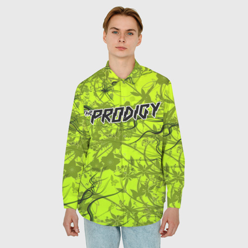 Мужская рубашка oversize 3D The Prodigy, цвет белый - фото 3