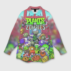 Женская рубашка oversize 3D Plants vs zombies