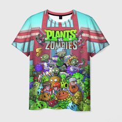 Мужская футболка 3D Plants vs zombies