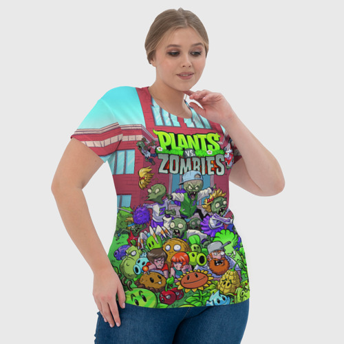 Женская футболка 3D Plants vs zombies, цвет 3D печать - фото 6