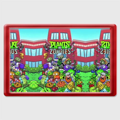 Магнит 45*70 Plants vs zombies, цвет красный