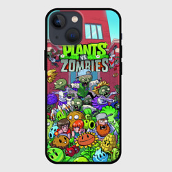 Чехол для iPhone 13 mini Plants vs zombies