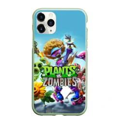 Чехол для iPhone 11 Pro Max матовый Plants vs zombies