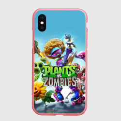 Чехол для iPhone XS Max матовый Plants vs zombies