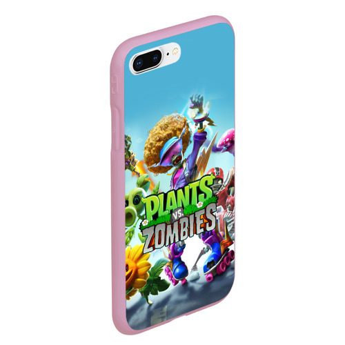 Чехол для iPhone 7Plus/8 Plus матовый Plants vs zombies, цвет розовый - фото 3