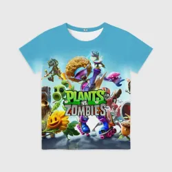 Детская футболка 3D Plants vs zombies