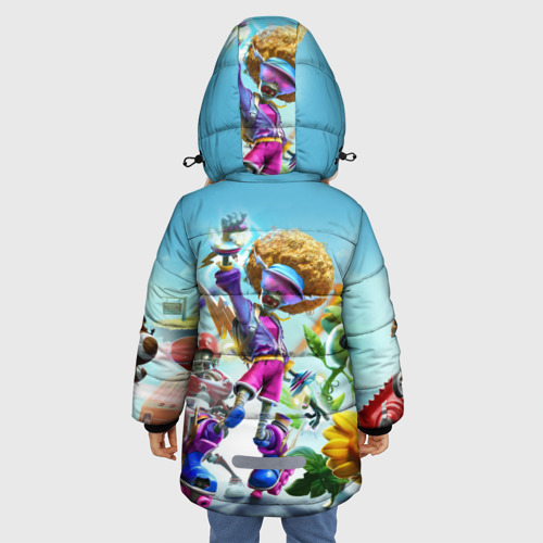 Зимняя куртка для девочек 3D Plants vs zombies, цвет светло-серый - фото 4