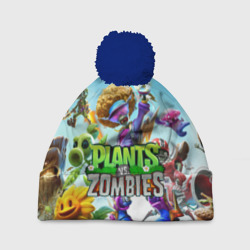 Шапка 3D c помпоном Plants vs zombies