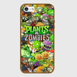 Чехол для iPhone 5/5S матовый Plants vs zombies