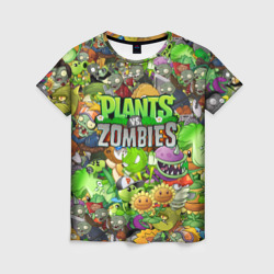 Женская футболка 3D Plants vs zombies