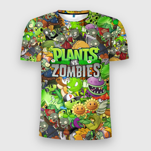 Мужская футболка 3D Slim Plants vs zombies, цвет 3D печать