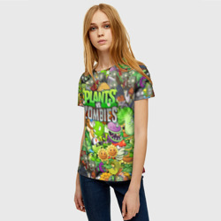 Женская футболка 3D Plants vs zombies - фото 2