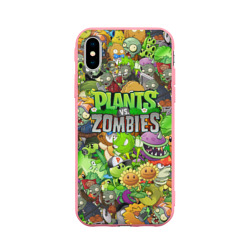 Чехол для iPhone X матовый Plants vs zombies