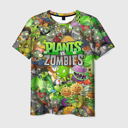 Мужская футболка 3D Plants vs zombies