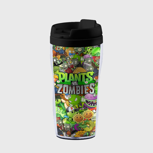 Термокружка-непроливайка Plants vs zombies, цвет черный