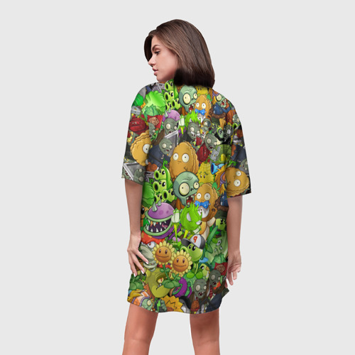Платье-футболка 3D Plants vs zombies, цвет 3D печать - фото 4
