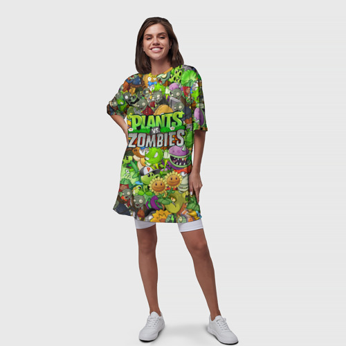 Платье-футболка 3D Plants vs zombies, цвет 3D печать - фото 5