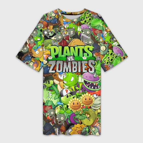 Платье-футболка 3D Plants vs zombies, цвет 3D печать