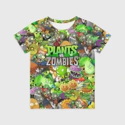 Детская футболка 3D Plants vs zombies