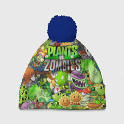 Шапка 3D c помпоном Plants vs zombies