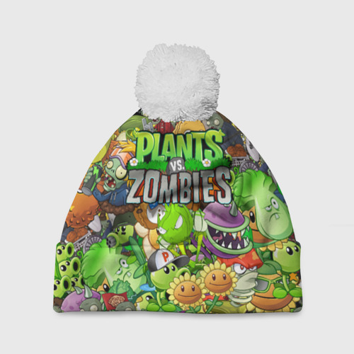 Шапка 3D c помпоном Plants vs zombies, цвет 3D печать