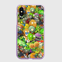 Чехол для iPhone XS Max матовый Plants vs zombies