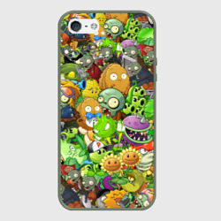 Чехол для iPhone 5/5S матовый Plants vs zombies