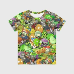 Детская футболка 3D Plants vs zombies