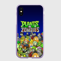 Чехол для iPhone XS Max матовый Plants vs zombies